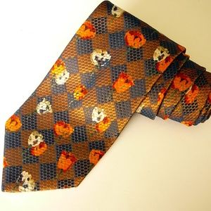 ERMENEGILDO ZEGNA Neck Tie Bronze Floral Geometric